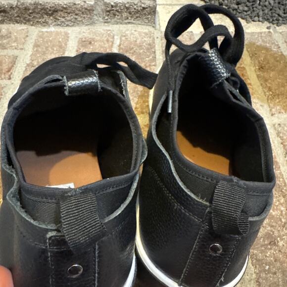 STRAUSS + RAMM Mens Leather Sneakers Black Size 12 - Picture 10 of 16